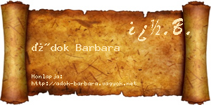 Ádok Barbara névjegykártya