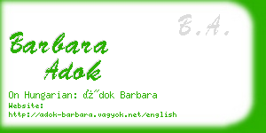 barbara adok business card